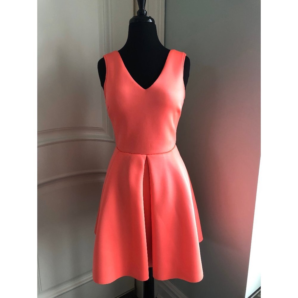 AQUA Coral Pink A Line Fit Flare Dress Size Small